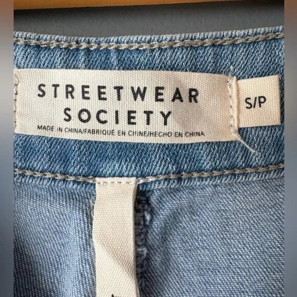 Streetwear Society, size small, denim jean skirt, full button up front - Picture 4 of 5